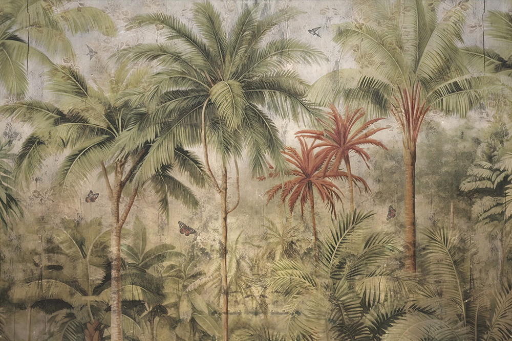 Fotobehang van vlies - Jungle-motief in vintage-stijl