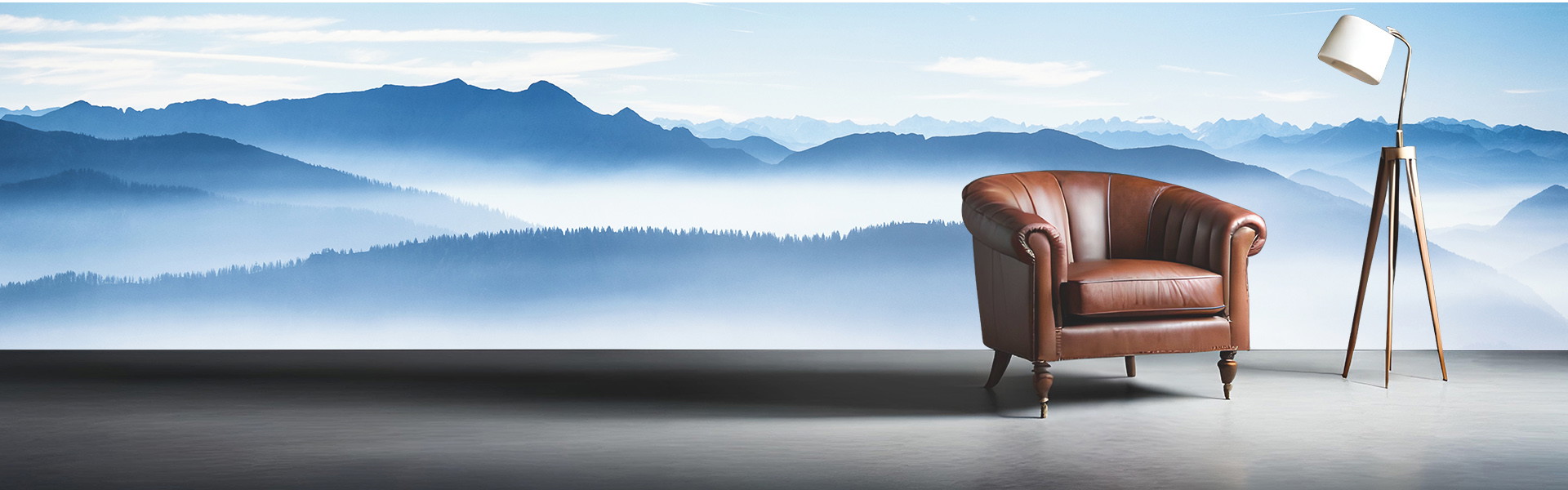 Fotobehang van Pixblick - Beierse Alpen in de mist