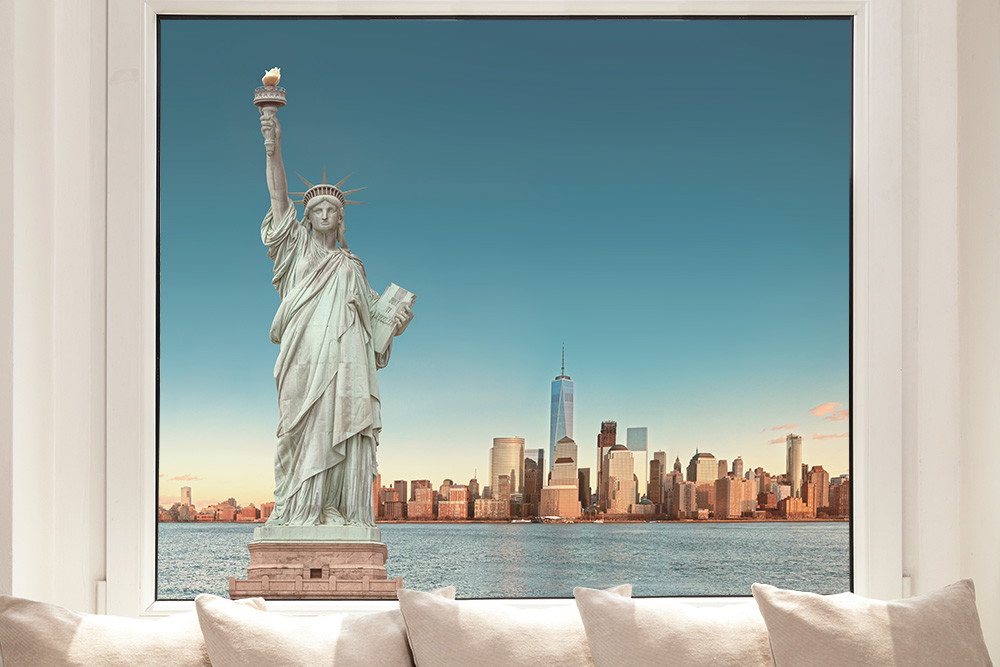 Film pour fenêtre - La Statue de la Liberté devant New York