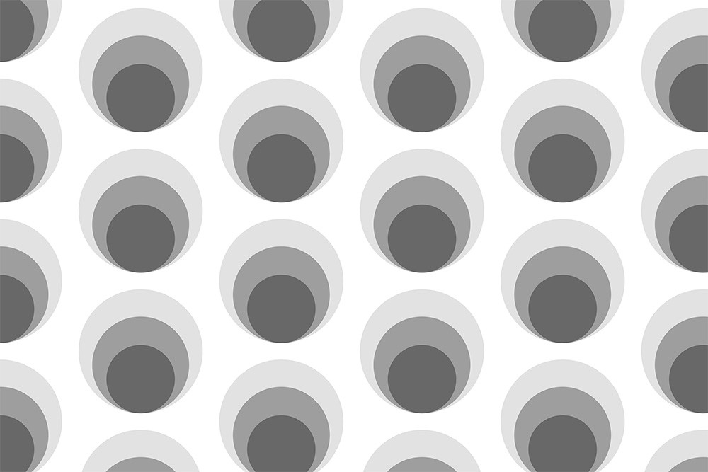 Fotobehang - Modern geometrisch ontwerp met grijze cirkels op een witte achtergrond
