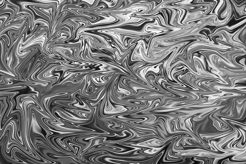 Papier peint photo - Motif abstrait en noir et blanc, lignes et tourbillons artistiquement incurvés