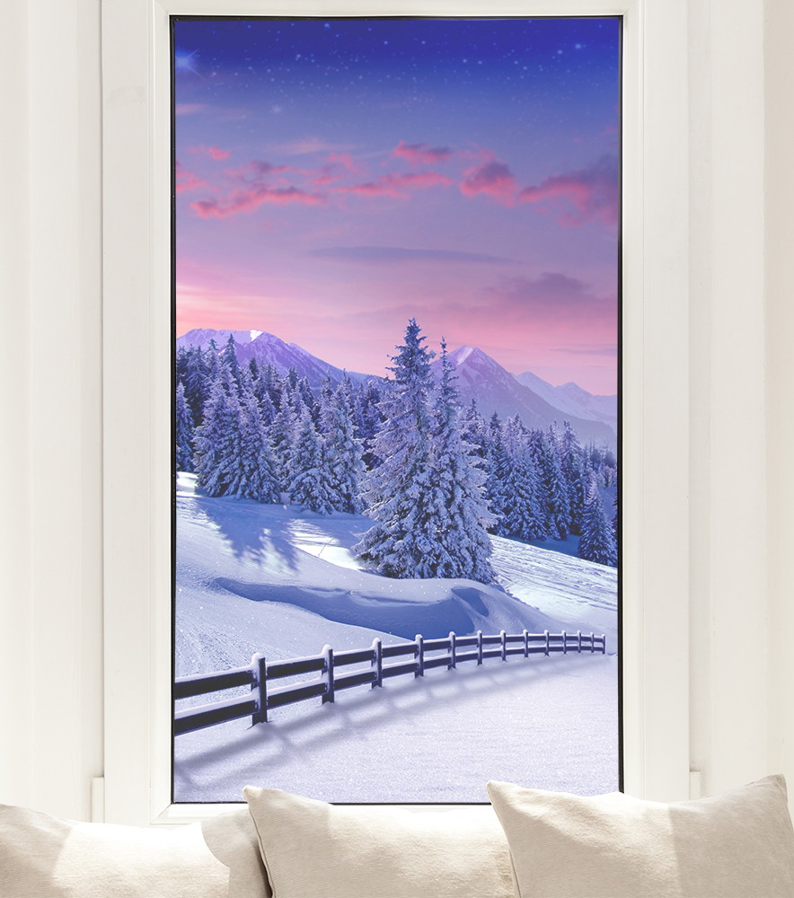 Fensterfolie - Traumhafte Winterlandschaft