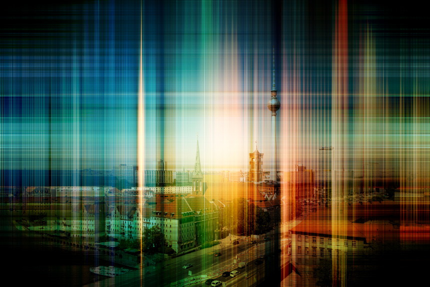 Fototapeta flizelinowa - panorama Berlina z efektem kolorystycznym