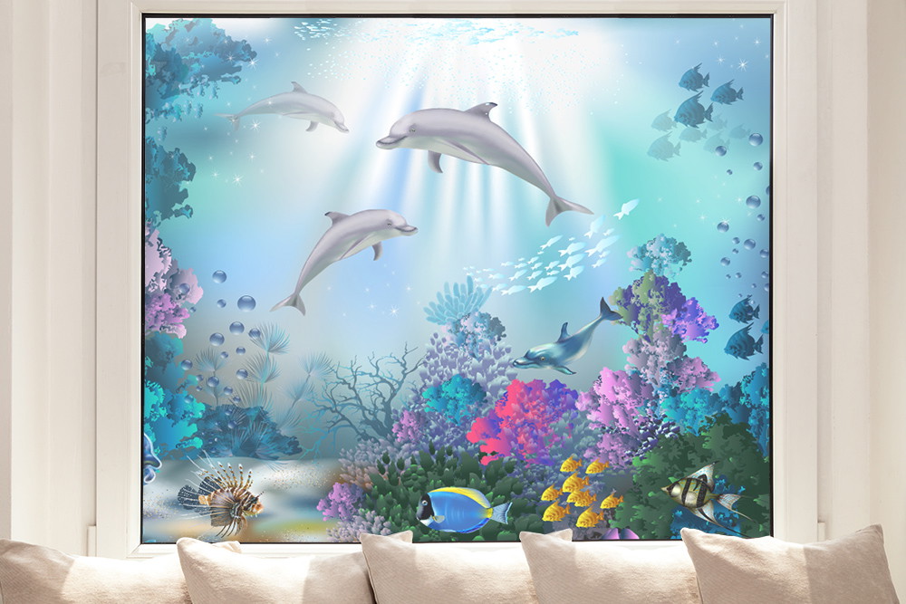 Window film - Dolphins under water