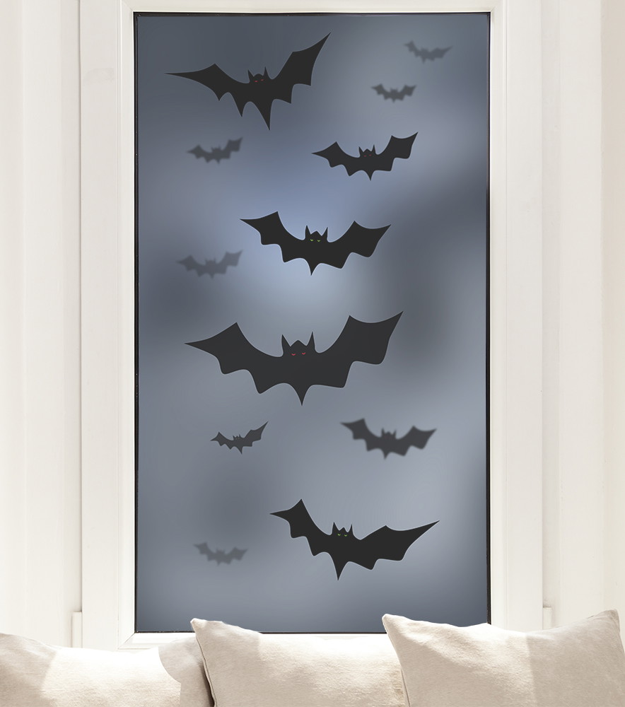 Film pour vitres pour Halloween - Chauves-souris volantes