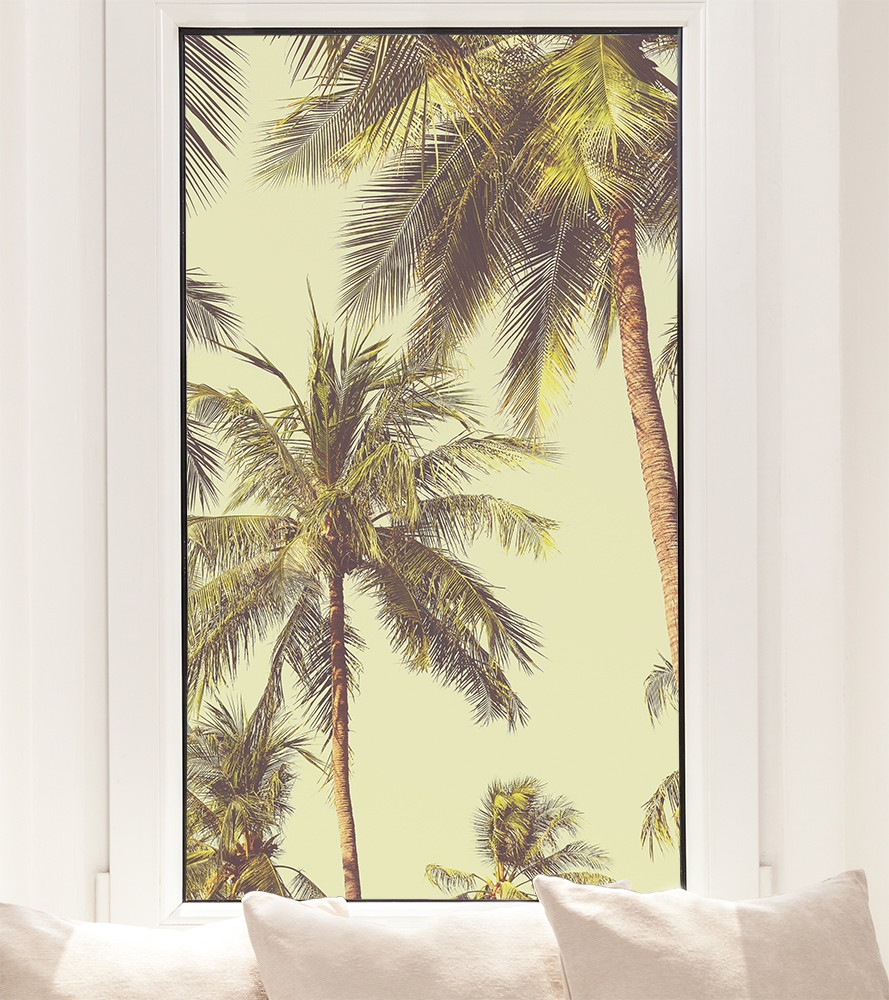 Fensterfolie - Palmen im Retro-Look