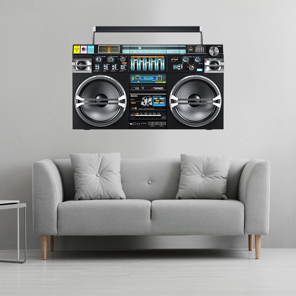 Tatuaż ścienny - 80s ghetto blaster