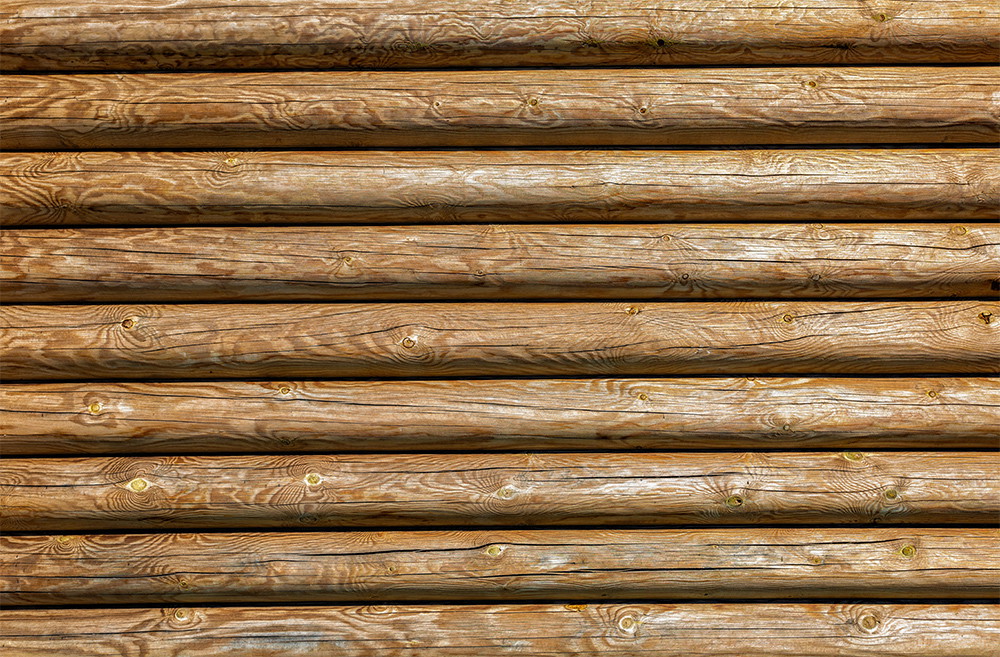 Muurschildering - Rustieke houten muur in huttenstijl