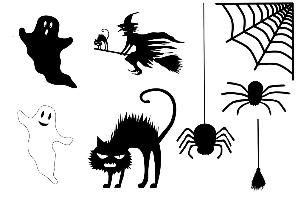 Window stickers - Halloween motifs with ghosts, spiders etc.