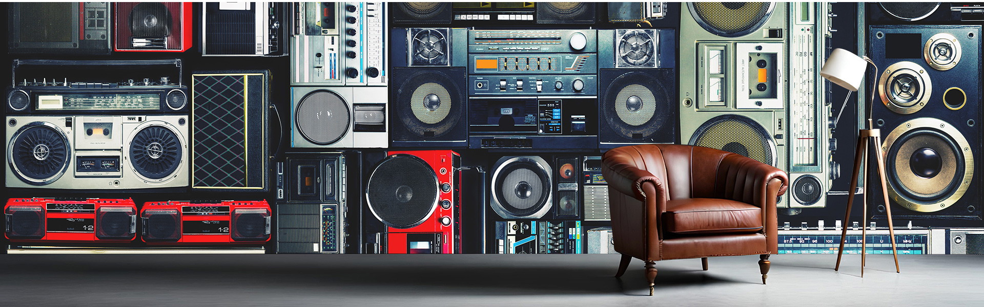 Wall mural - Boomboxes in a luxury room